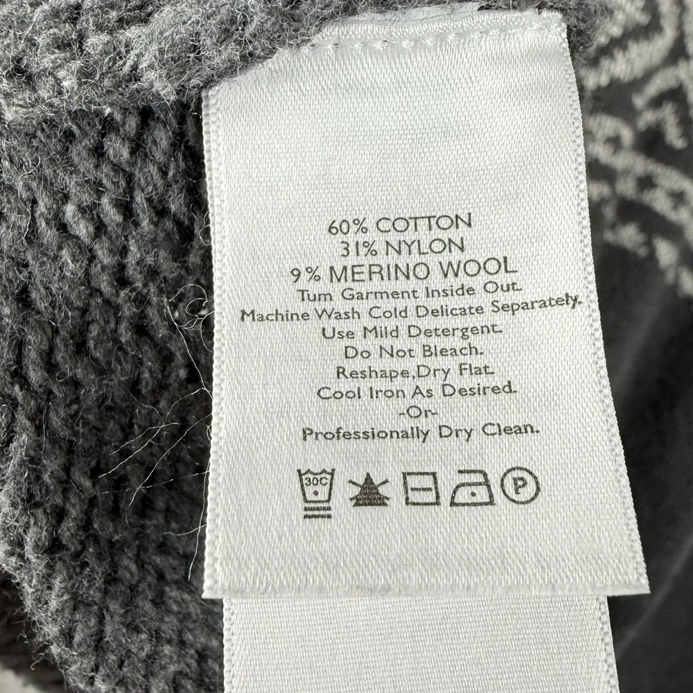 Eddie Bauer‎ Sweater Mens L Gray Cotton Wool Ski Nordic Knit Pullover Winter - Picture 8 of 9